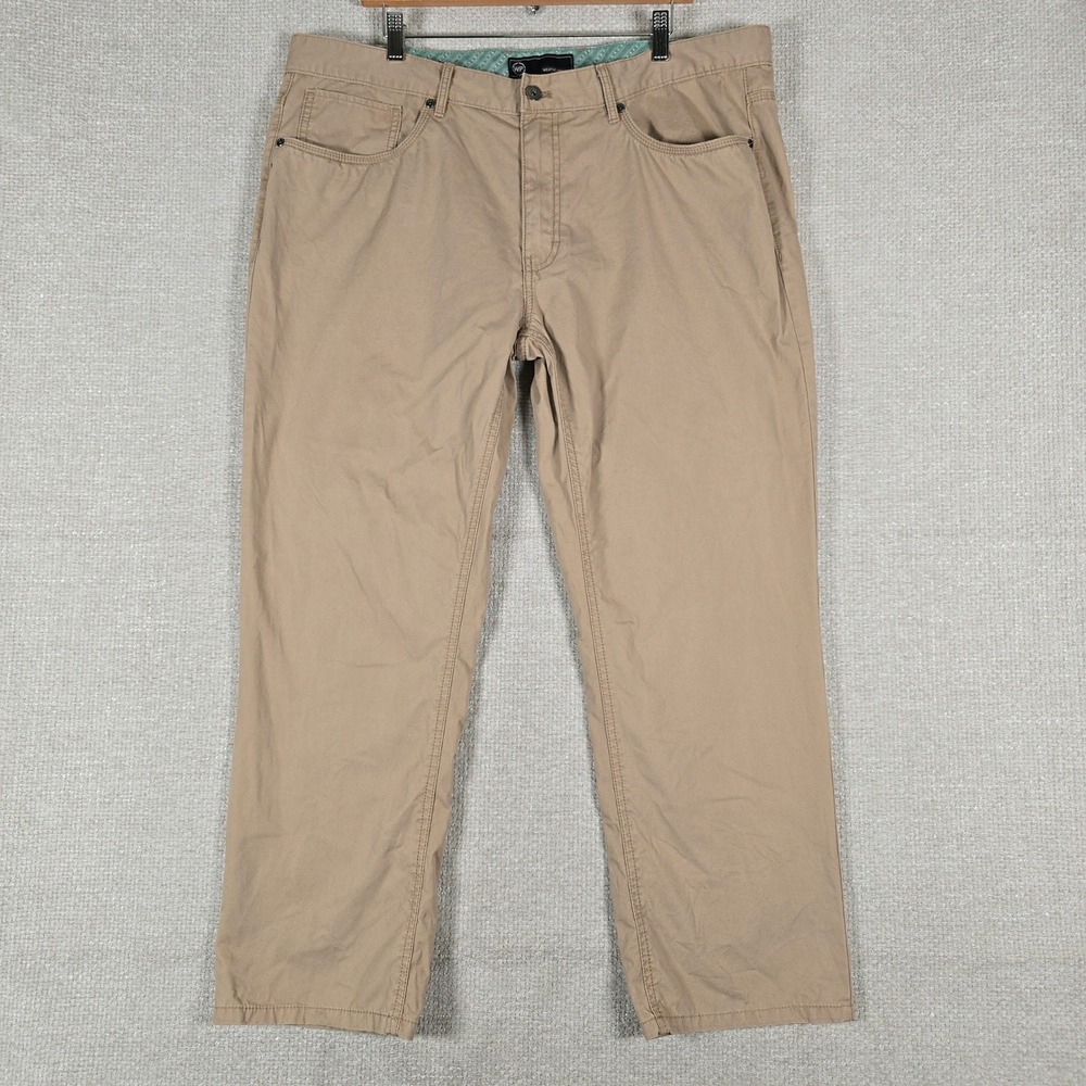 Weatherproof Mens Khaki Cotton Chino Pants Straight Leg Tan 40x30 SCWP555